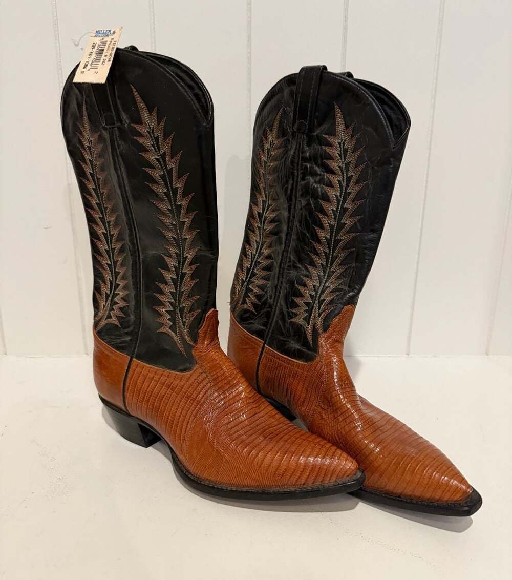 Tony Lama Y8403 Cowboy Boots Size 9 M Brown Black